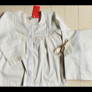 Women 100% Cotton white Victorian style Pajama Set